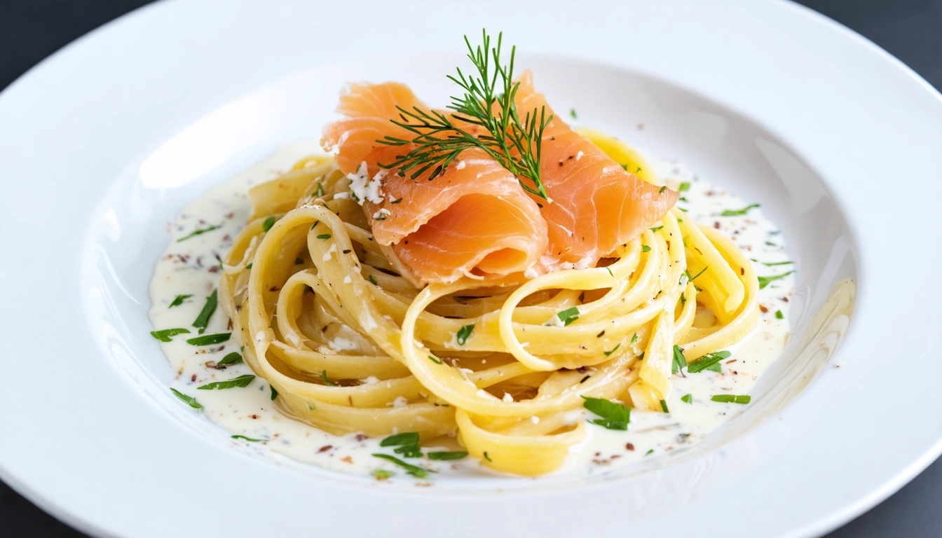 Pasta con salmone affumicato